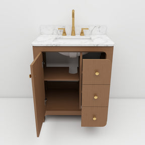 Canyon 30" Freestanding Single Sink Bathroom Vanity with Curved Design