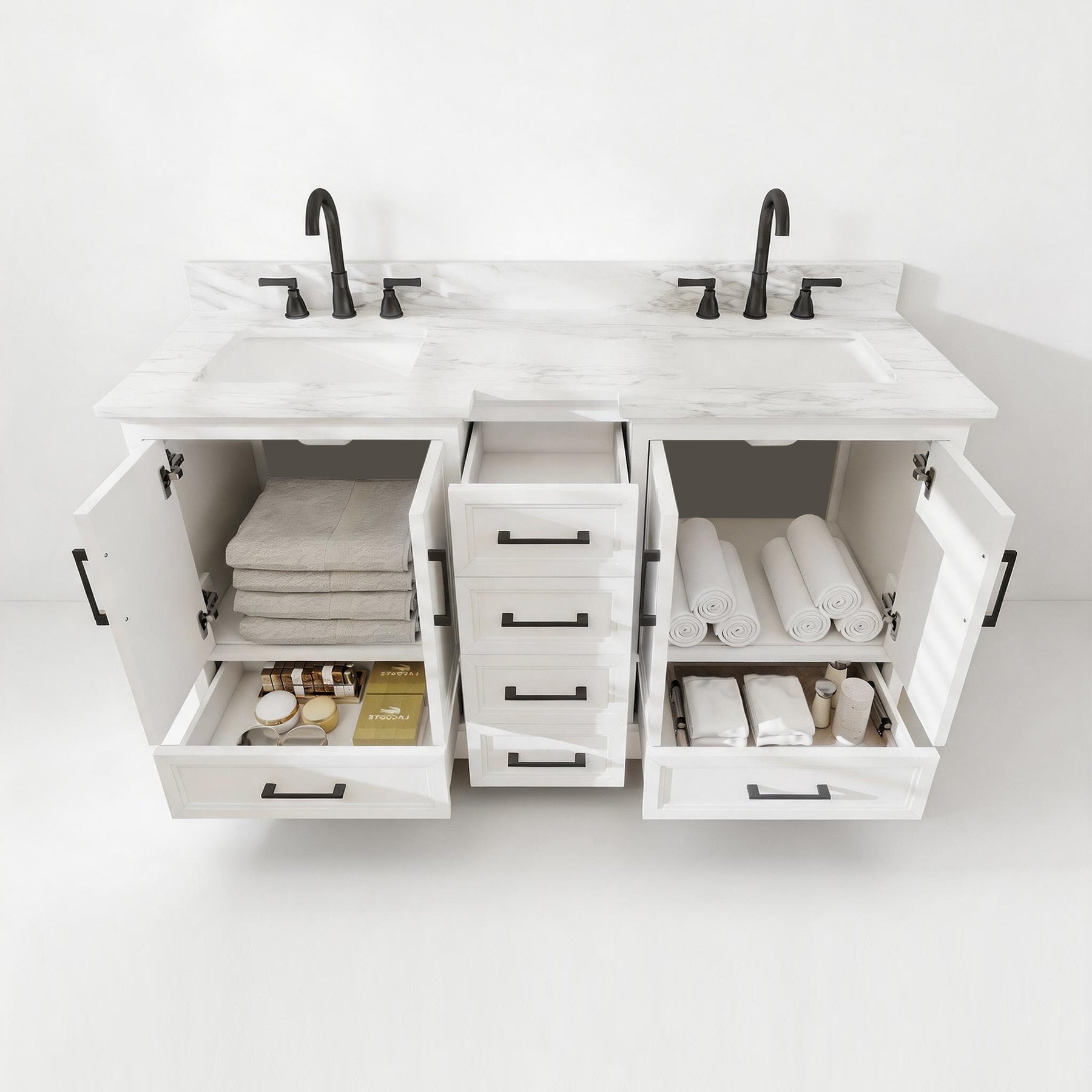 Nobilis 60" Freestanding Double Vanity Cabinets with Symmetrical Layout