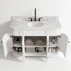 Opuluxe 48" Freestanding Single Vanity Cabinets with Curved Design