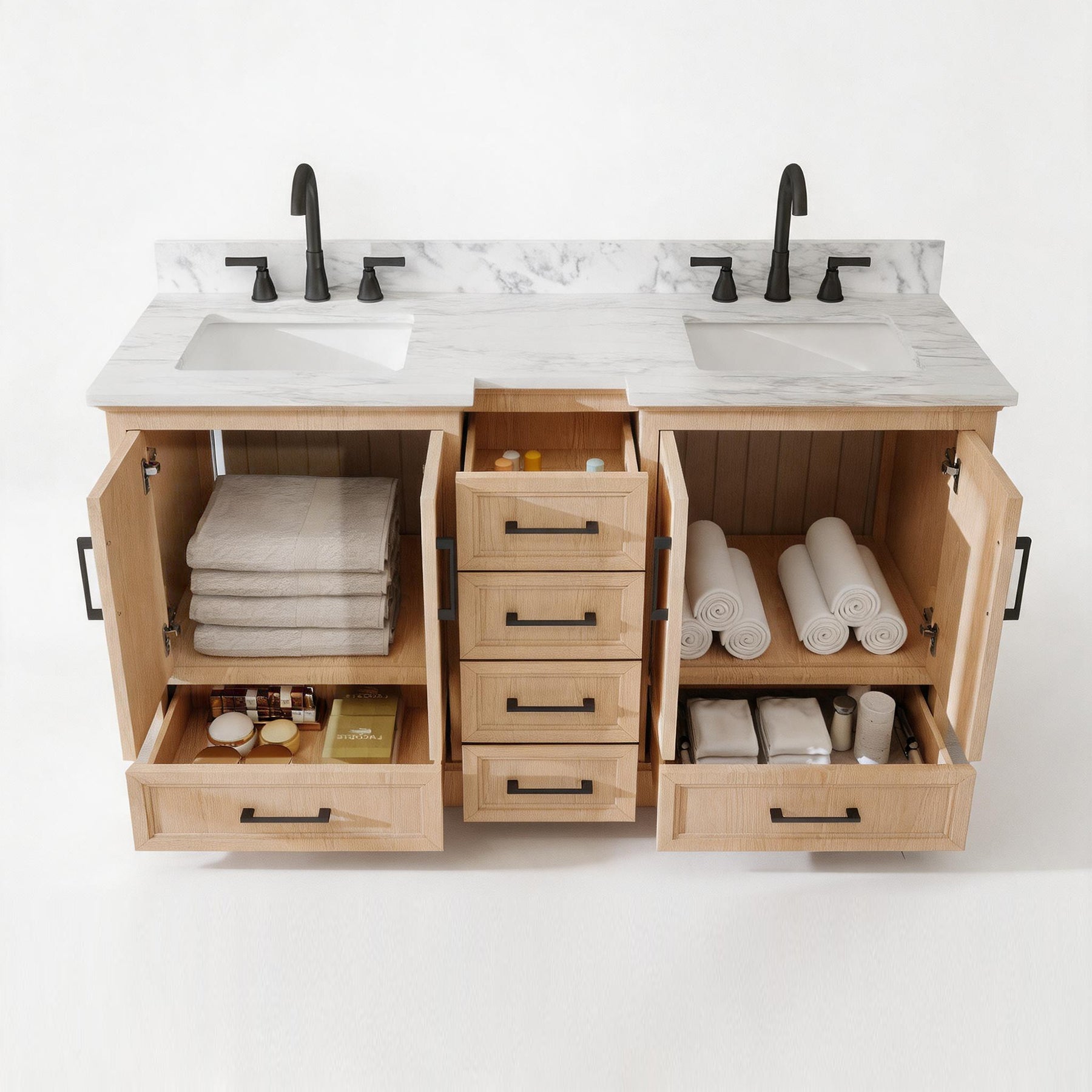 Nobilis 60" Freestanding Double Vanity Cabinets with Symmetrical Layout