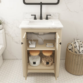 Canyon 24" Freestanding Single Vanity Cabinet with Curved Design