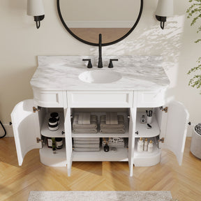 Opuluxe 48’’ Freestanding Single Vanity Cabinets with Curved Design 浴室柜
