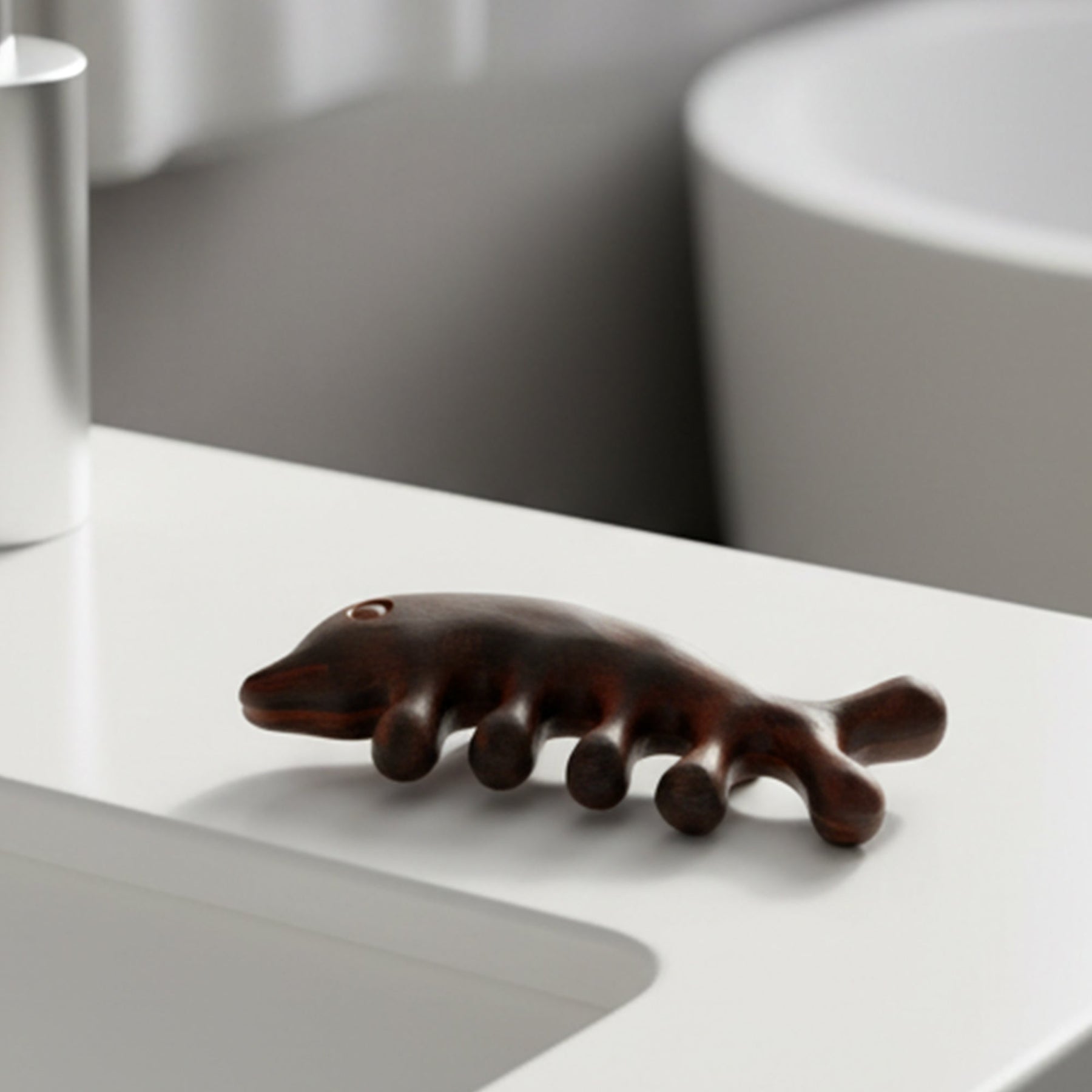 Pre-Order Exclusive | Handmade Red Sandalwood Dolphin Massage Comb | Limited Scarcity Natural Wood Comb for Scalp & Body