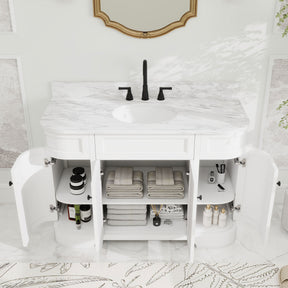 Opuluxe 48" Freestanding Single Vanity Cabinets with Curved Design
