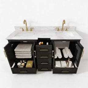 Nobilis 60" Freestanding Double Vanity Cabinets with Symmetrical Layout