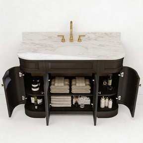 Opuluxe 48" Freestanding Single Vanity Cabinets with Curved Design
