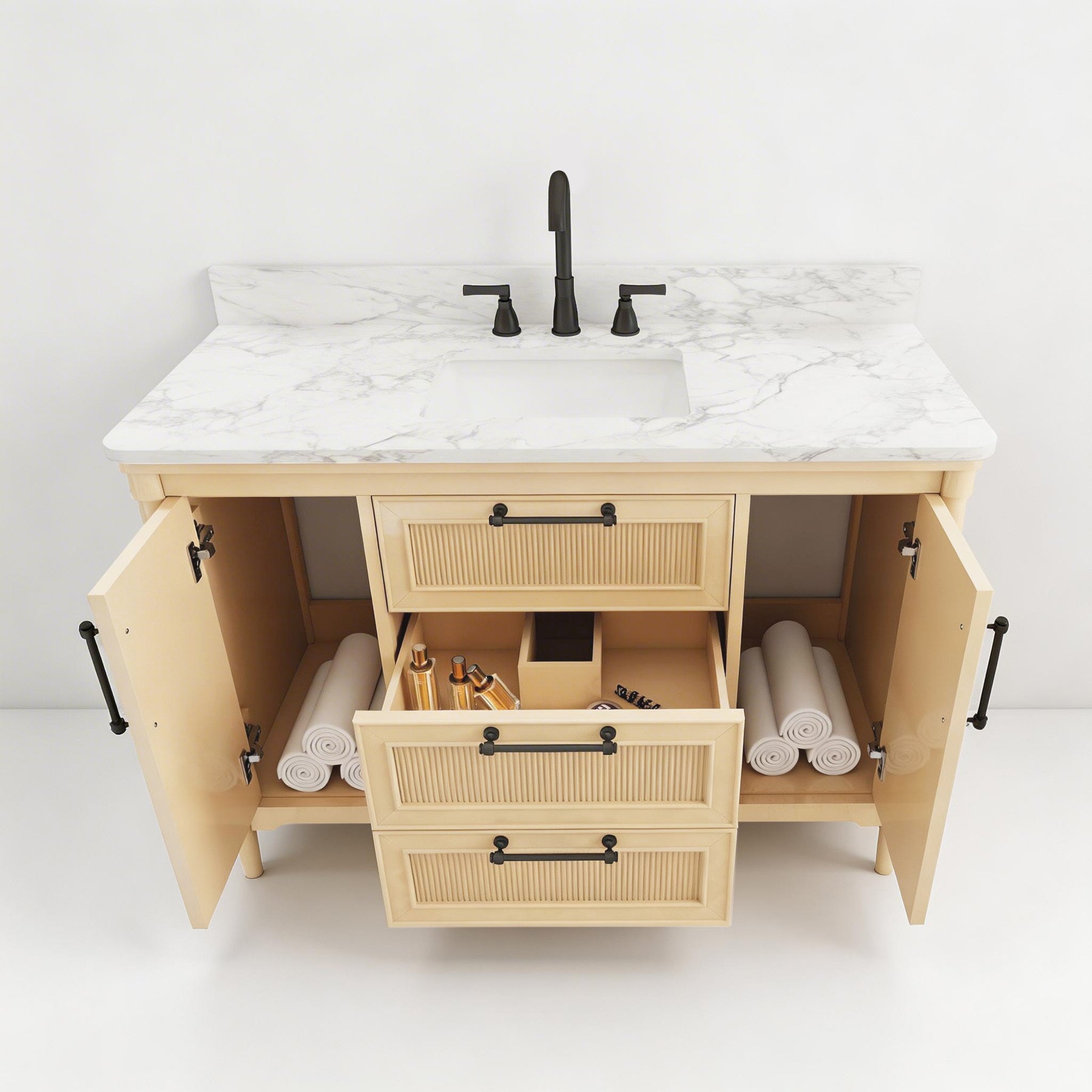 Vantara 48" Freestanding Single Vanity Cabinets with Fluted Texture