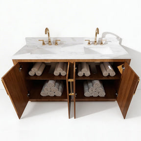 Zoom 60" Freestanding Double Vanity Cabinets with Chevron Pattern