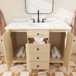 Canyon 48" Freestanding Single Vanity Cabinet with Curved Design