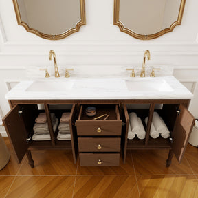 Verve 60" Freestanding Double Vanity Cabinets with Wall Mounted Options