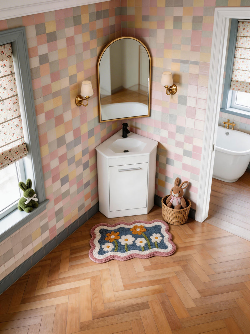 Pastel Checker Kids' Bathroom