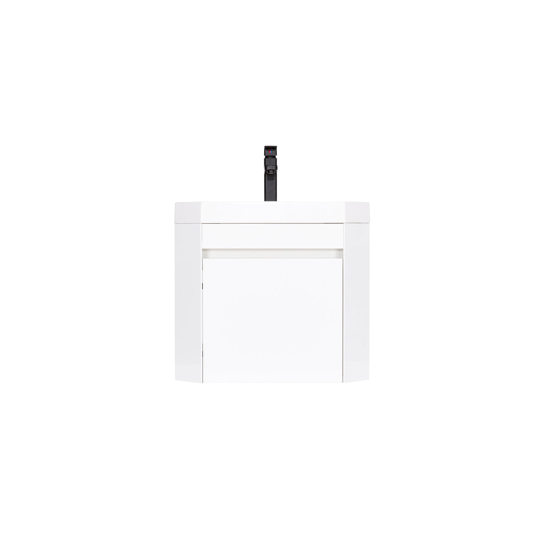 Corner 22" Wall Mounted Single Vanity Cabinet with Small Space Decor