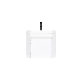 Corner 22" Wall Mounted Single Vanity Cabinet with Small Space Decor