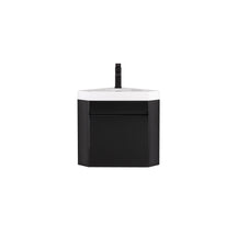 Corner 22" Wall Mounted Single Vanity Cabinet with Small Space Decor