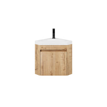 Corner 22" Wall Mounted Single Vanity Cabinet with Small Space Decor