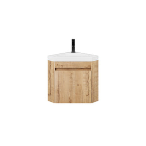 Corner 22" Wall Mounted Single Vanity Cabinet with Small Space Decor