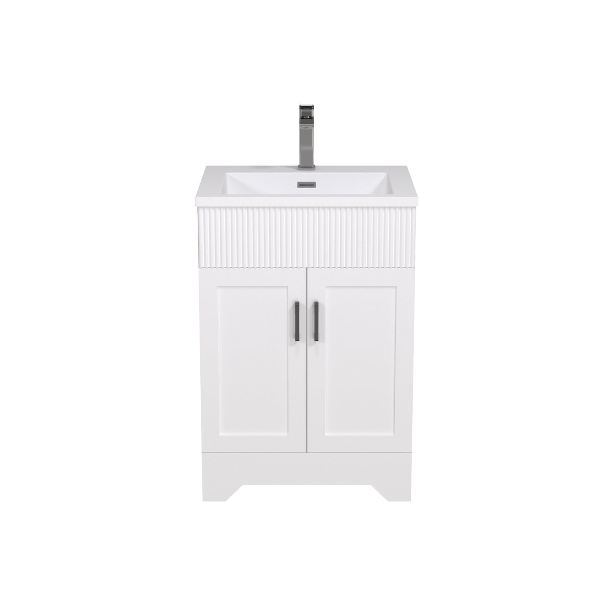 24’’ Rectangular Integrated SMC Bathroom Sink with Faucet & Drain Kit (Fits eclife Modern-24 & Waterfall-24 Bases)