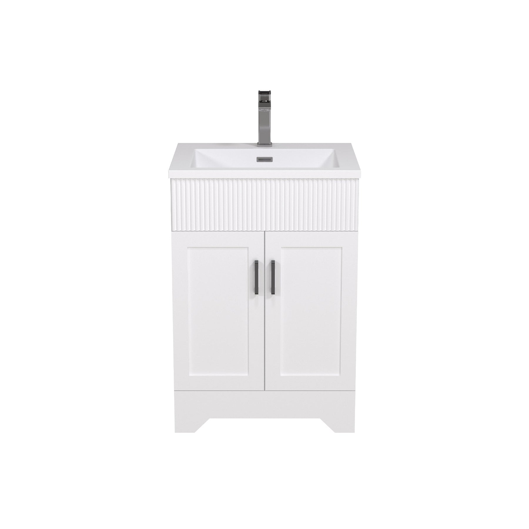 24’’ Rectangular Integrated SMC Bathroom Sink with Faucet & Drain Kit (Fits eclife Modern-24 & Waterfall-24 Bases)