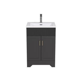 24" Rectangular Integrated Resin Bathroom Sink with Faucet & Drain Kit (Fits eclife Modern-24 & Waterfall-24 Bases)