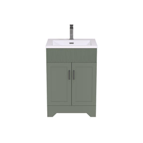 24" Rectangular Integrated Resin Bathroom Sink with Faucet & Drain Kit (Fits eclife Modern-24 & Waterfall-24 Bases)