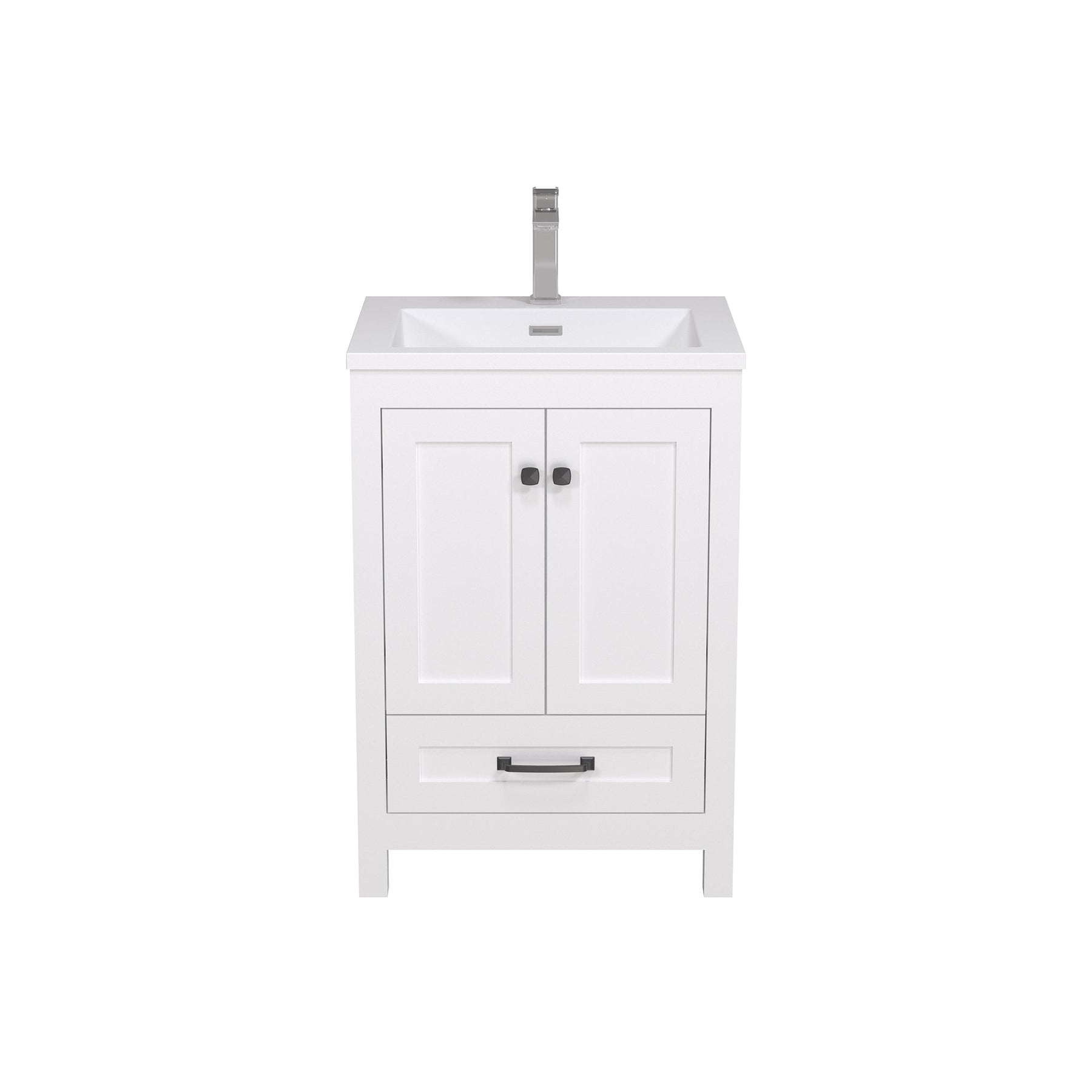 24’’ Rectangular Integrated SMC Bathroom Sink with Faucet & Drain Kit (Fits eclife Modern-24 & Waterfall-24 Bases)