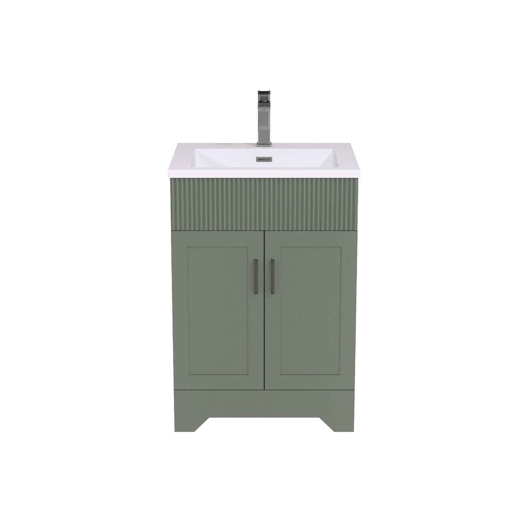 24’’ Rectangular Integrated SMC Bathroom Sink with Faucet & Drain Kit (Fits eclife Modern-24 & Waterfall-24 Bases)