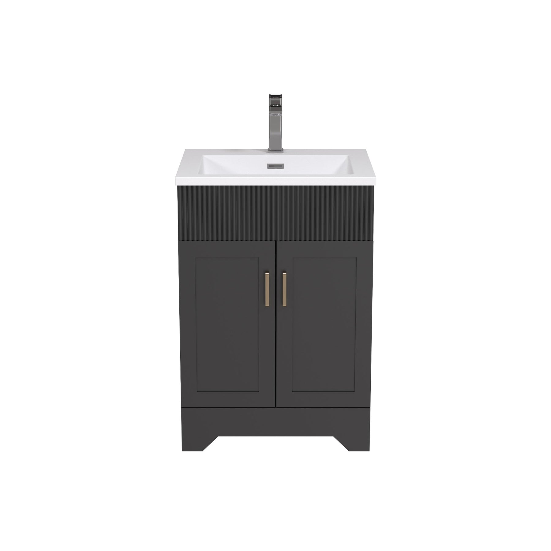 24’’ Rectangular Integrated SMC Bathroom Sink with Faucet & Drain Kit (Fits eclife Modern-24 & Waterfall-24 Bases)