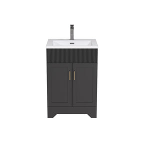 24’’ Rectangular Integrated SMC Bathroom Sink with Faucet & Drain Kit (Fits eclife Modern-24 & Waterfall-24 Bases)