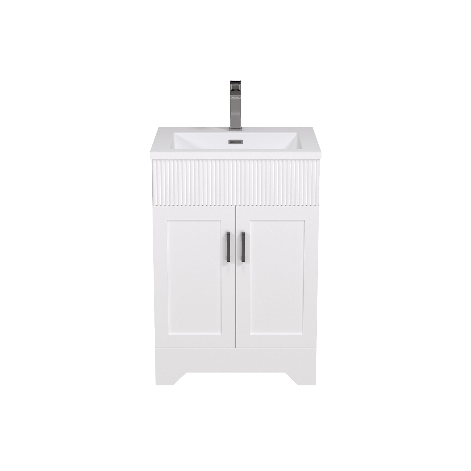 24" Rectangular Integrated Resin Bathroom Sink with Faucet & Drain Kit (Fits eclife Modern-24 & Waterfall-24 Bases)