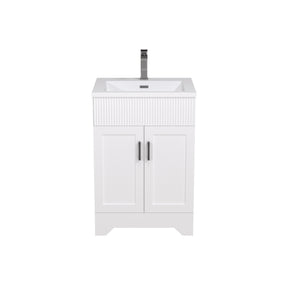 24" Rectangular Integrated Resin Bathroom Sink with Faucet & Drain Kit (Fits eclife Modern-24 & Waterfall-24 Bases)