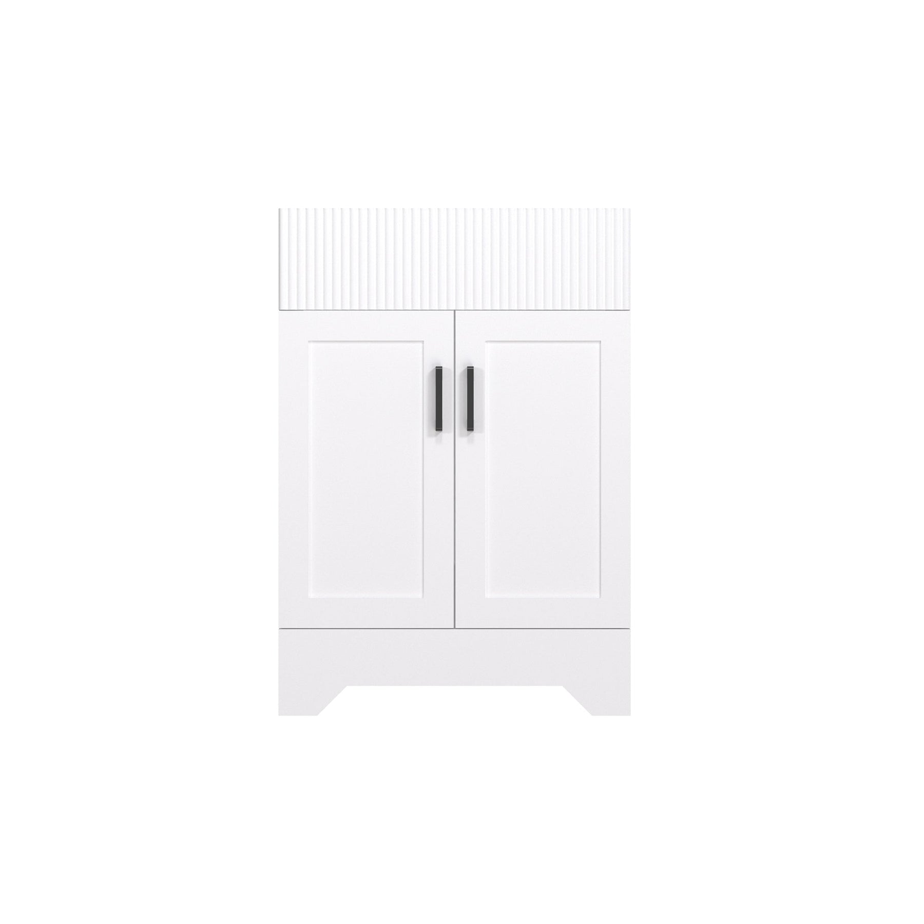 Waterfall 24’’ RTA Freestanding Vanity Cabinet Base with Vertical Striped Decor (Countertop & Sink Not Included) White