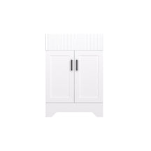 Waterfall 24’’ RTA Freestanding Vanity Cabinet Base with Vertical Striped Decor (Countertop & Sink Not Included) White