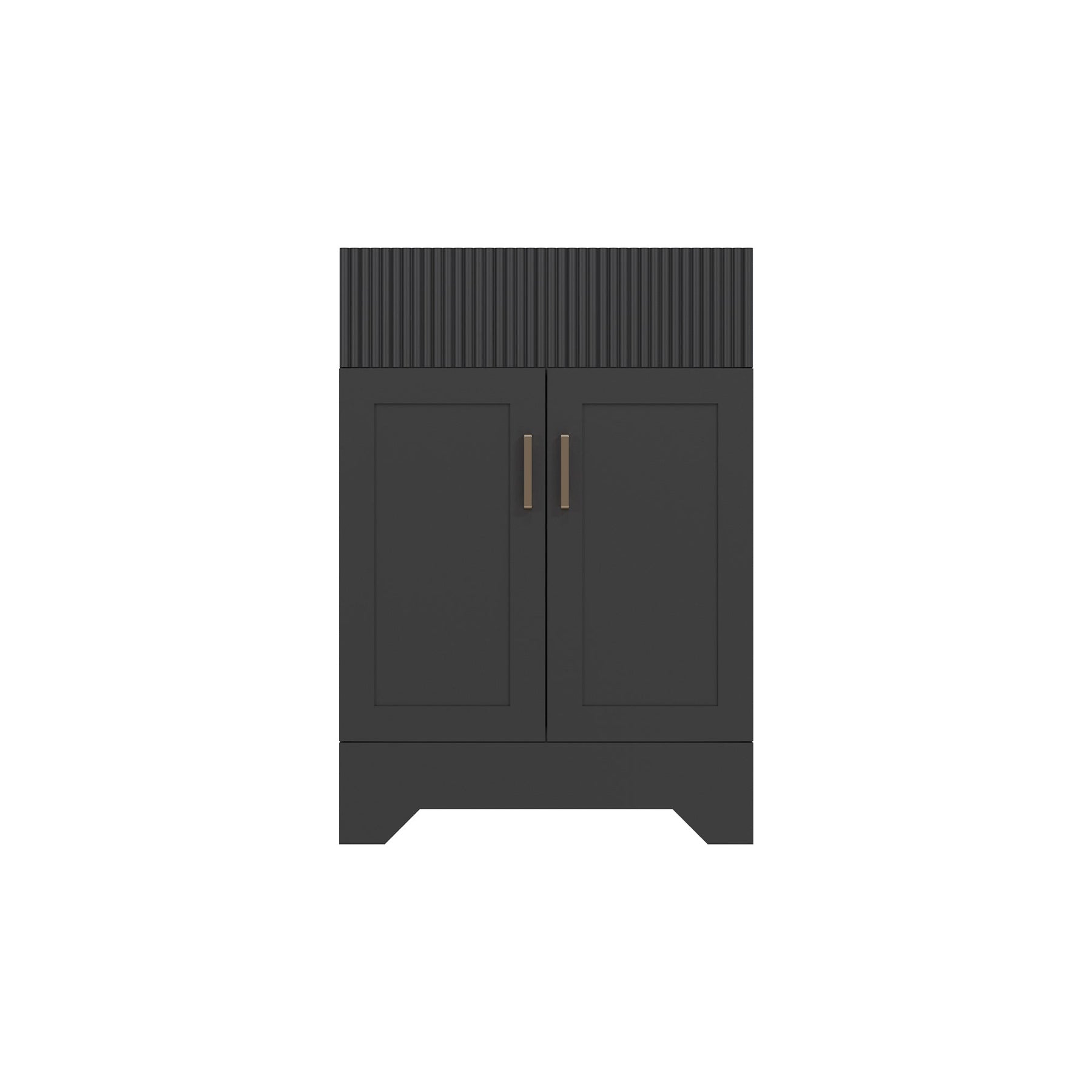 Waterfall 24’’ RTA Freestanding Vanity Cabinet Base with Vertical Striped Decor (Countertop & Sink Not Included) Black