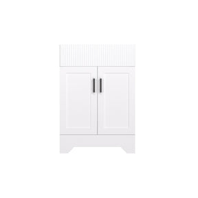 Waterfall 24’’ RTA Freestanding Vanity Cabinet Base with Vertical Striped Decor (Countertop & Sink Not Included) White