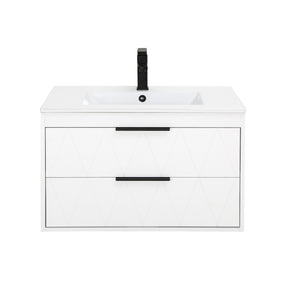 Eclife 30" Morden Bathroom Vanity Cabinet with Sink Combo, Wall Mounted Floating Cabinet
