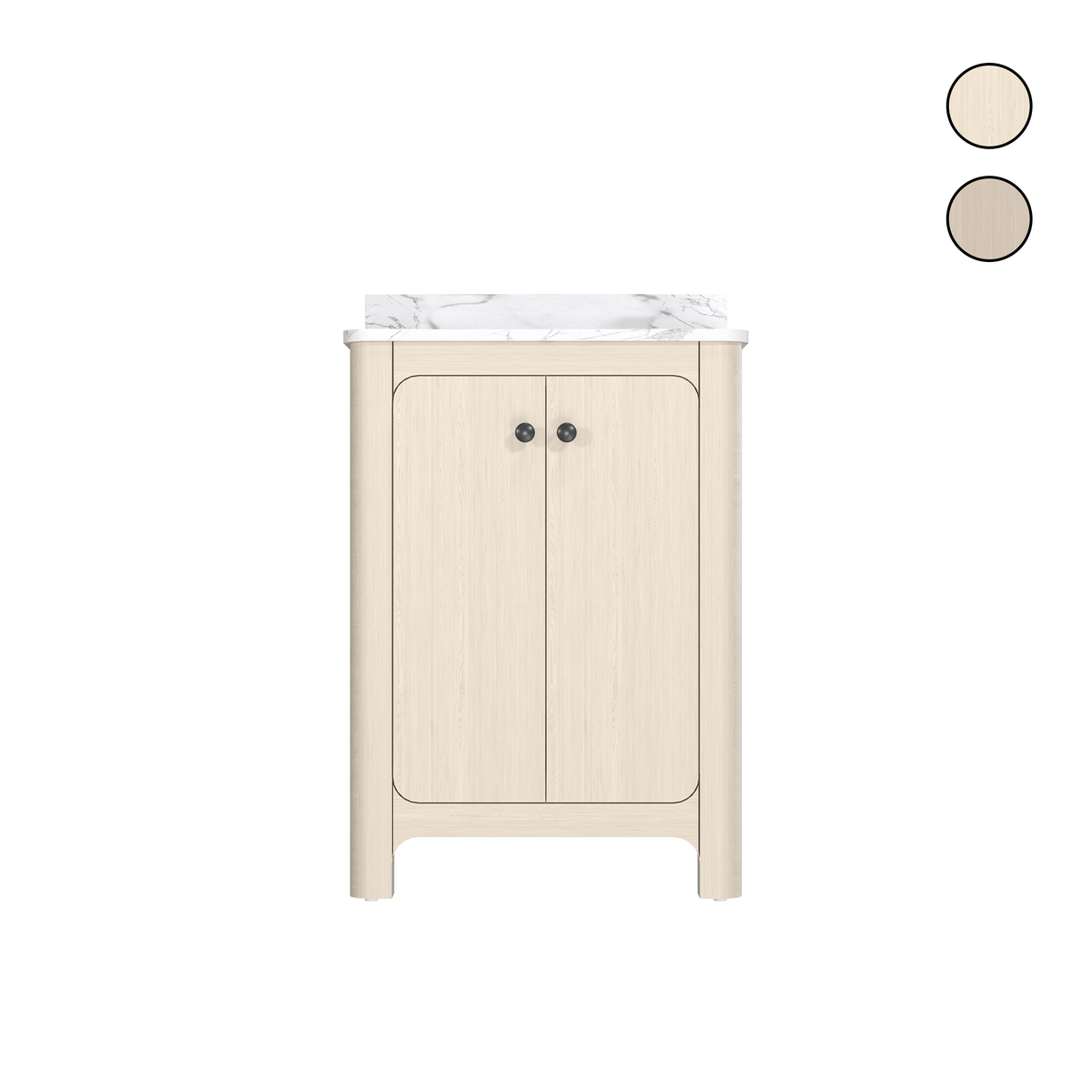Canyon 24" Freestanding Single Vanity Cabinet with Curved Design