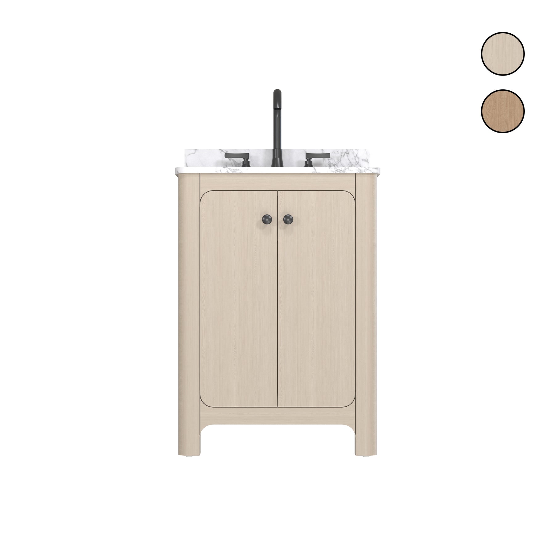 Canyon 24" Freestanding Single Vanity Cabinet with Curved Design
