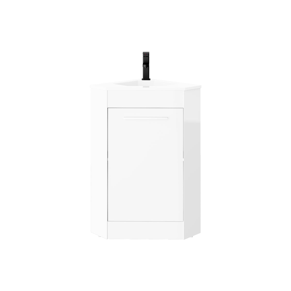 Corner 26" Freestanding Single Vanity Cabinets with Small Space Decor