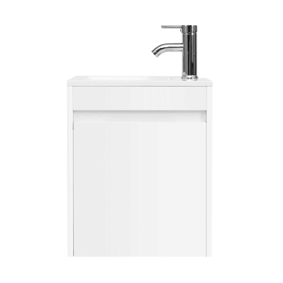 Rec 16’’ Wall Mounted Single Vanity Cabinet with Small Space Decor White 浴室吊柜