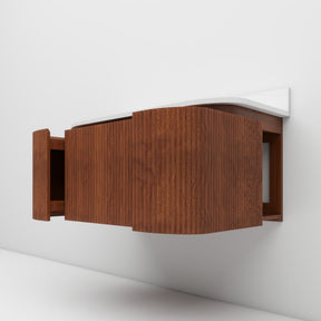 Cove 36" Wall-Mounted Single Bathroom Vanity with Curved Fluted Design