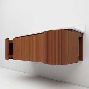 Cove 48" Wall-Mounted Single Sink Bathroom Vanity with Curved Fluted Design