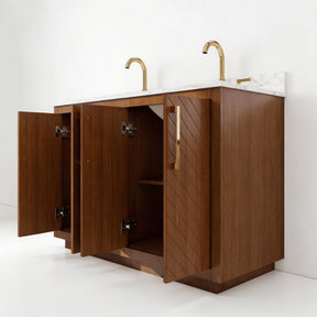 Zoom 48" Freestanding Double Vanity Cabinets with Chevron Pattern