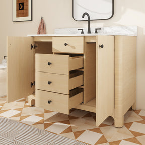 Canyon 48" Freestanding Single Vanity Cabinet with Curved Design