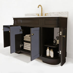 Opuluxe 48" Freestanding Single Vanity Cabinets with Curved Design