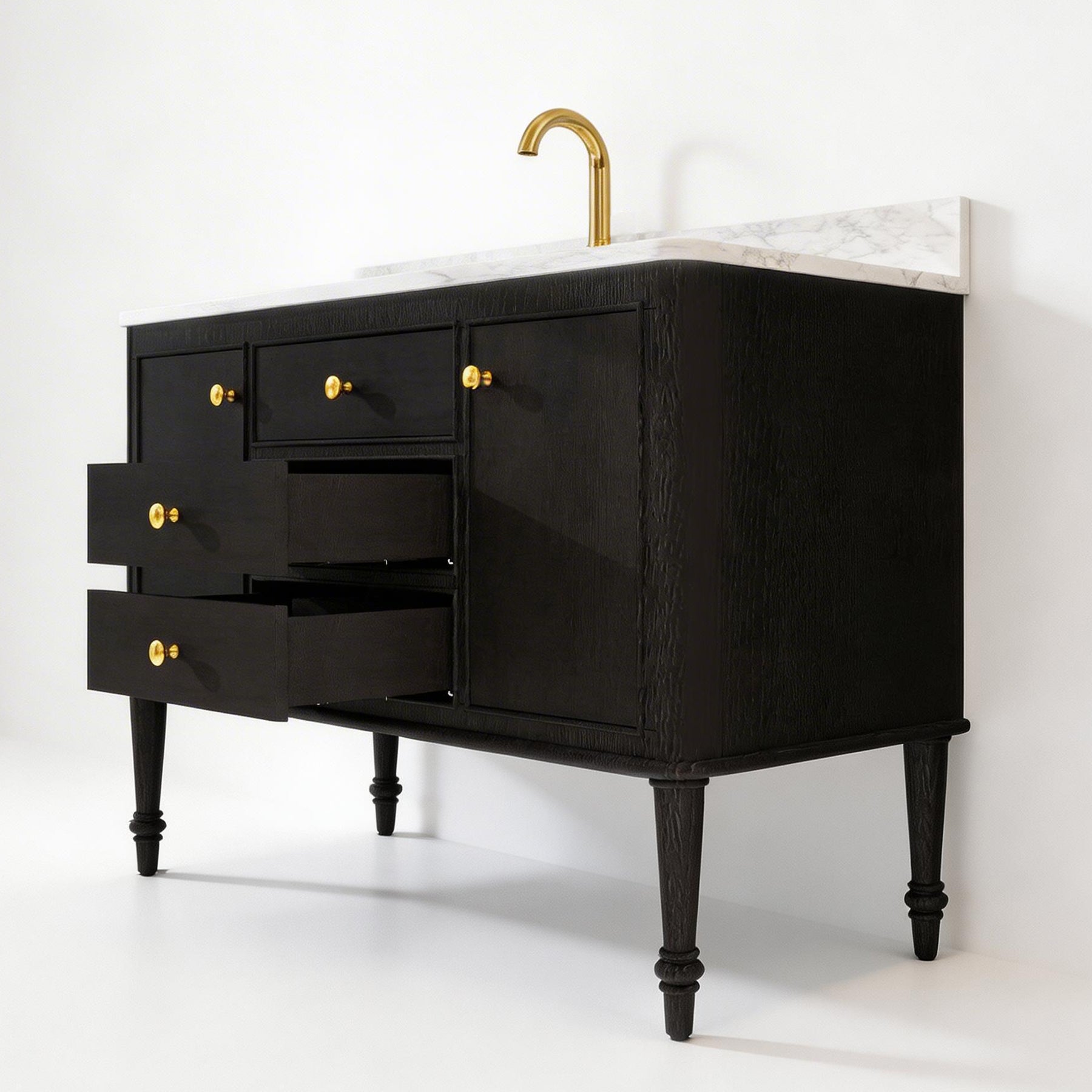 Verve 48" Freestanding Single Vanity - Bath Cabinet with Solid Wood, Artificial Stone Top(Assembled)