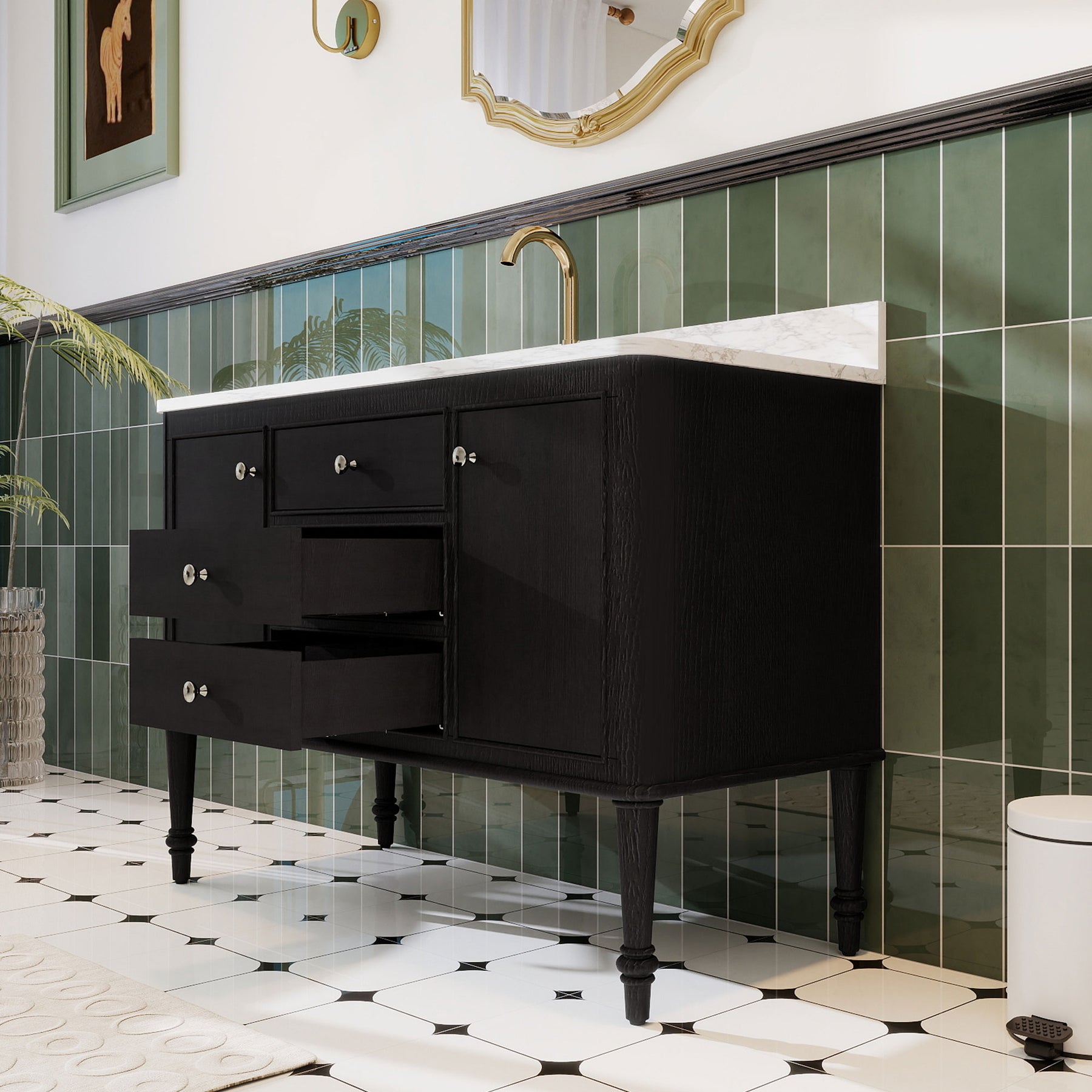Verve 48" Freestanding Single Vanity Cabinets with Wall Mounted Options