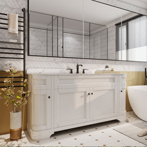 Opuluxe 48" Freestanding Single Vanity Cabinets with Curved Design