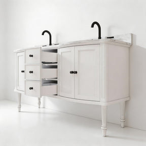 Elara 60" Freestanding Double Vanity Cabinets with Solid Wood Legs