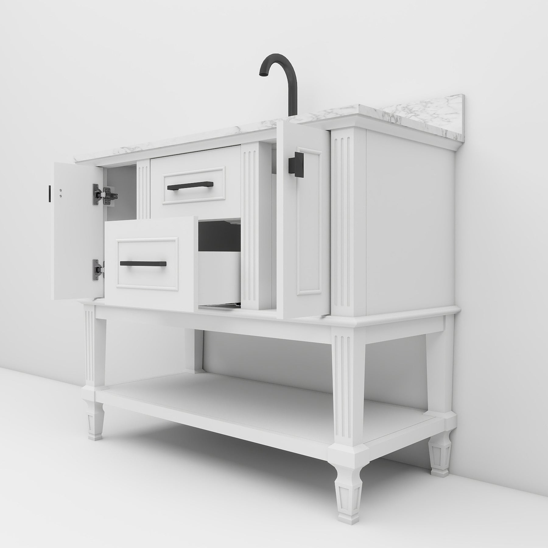 Bosun 36" Freestanding Single Vanity Cabinet with Reliable Storage & Solid Frame