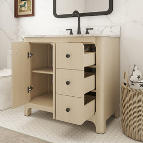 Canyon 36" Freestanding Single Vanity Cabinet with Curved Design